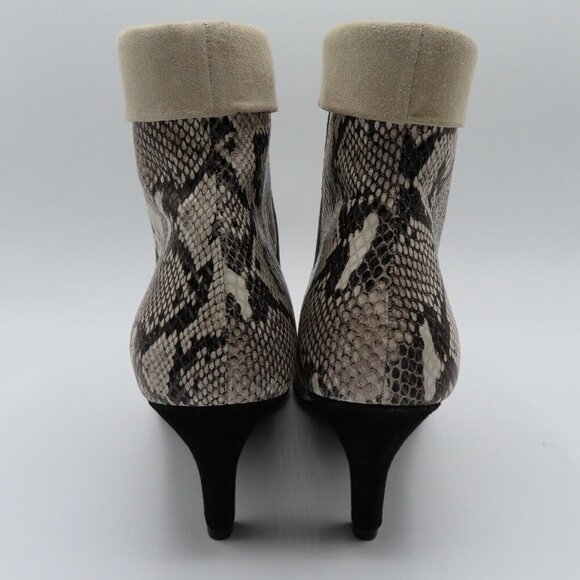 42 Gold Ojai Womens 8.5 Leather Snake Snakeskin Python Print Heeled Ankle Boots - Picture 5 of 11
